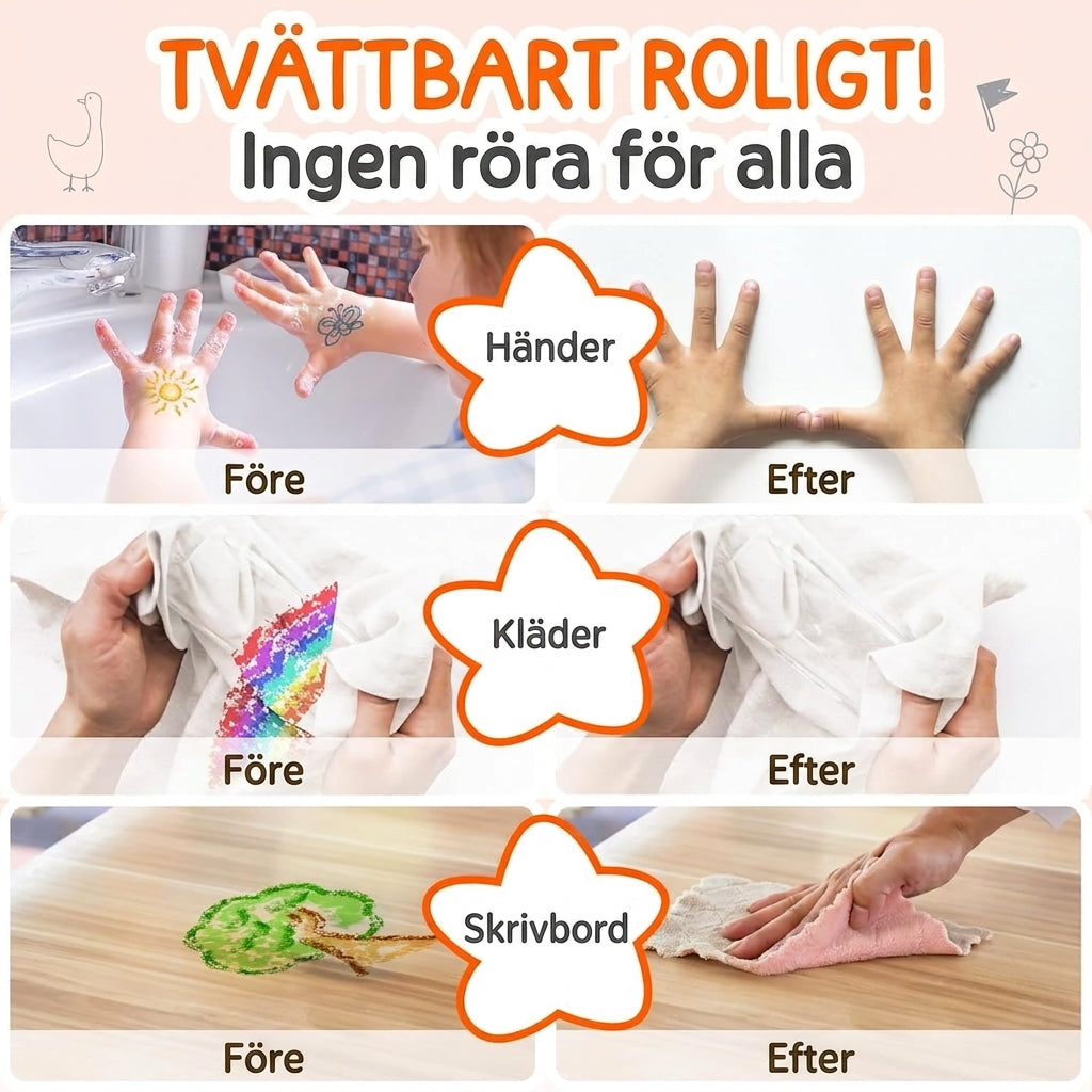 Crayloo - Silkeslena Tvättbara Kritor