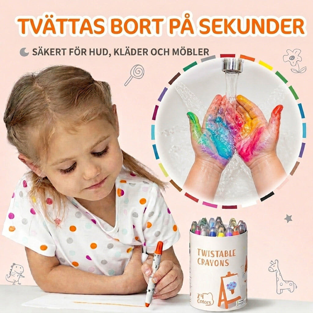 Crayloo - Silkeslena Tvättbara Kritor